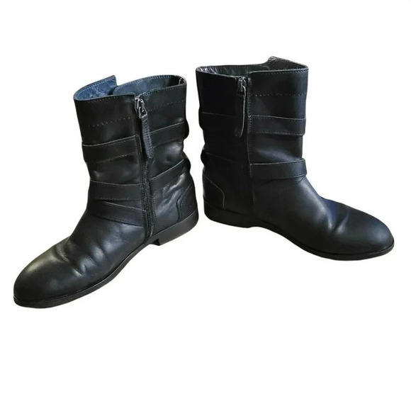 TOMMY Hilfiger Size 6.5 Piper 1 A Mid Boots Buckle Zip Side Women's - Picture 3 of 12